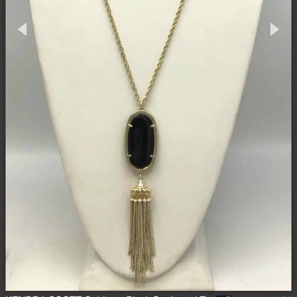 NWT✨KENDRA SCOTT NECKLACE with black pendent🖤 ⭐️GOLD NECKLACE ⭐️ - Picture 9 of 10